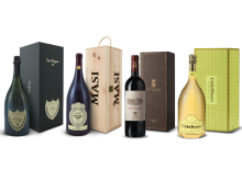Verpackte Weine und Champagner